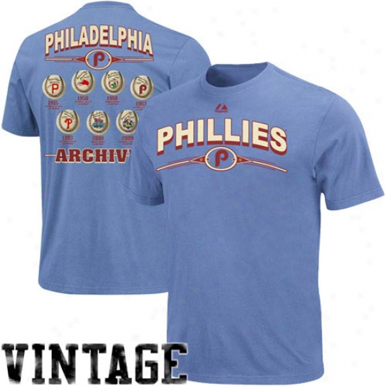 Majestic Philadelphia Phillids Team Archive T-shirt - Light Blue