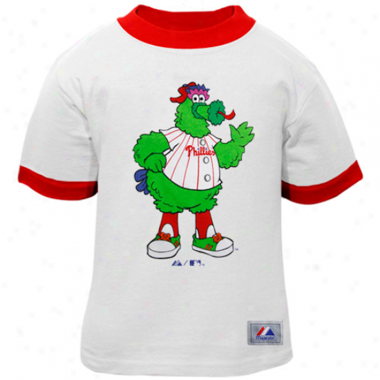 Majestic Philadelphia Phillies Toddler White Cooperstown Mascot T-shirt