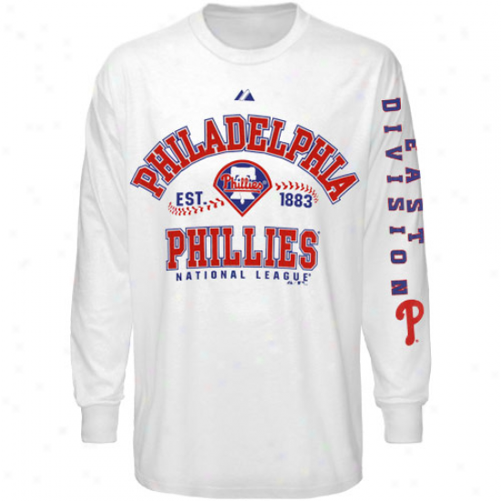 Majestic Philadelphia Phillies White Dial It Up Long Sleeve T-shirt