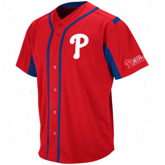 Majestic Philadelphia Phillies Wind-up Jersey - Red