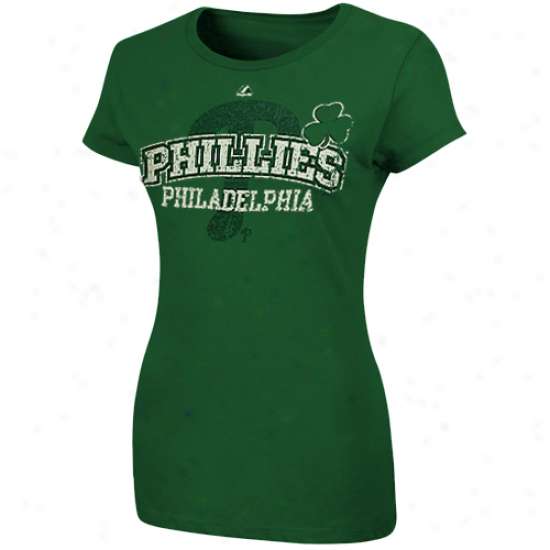Majestic Philadelphia Phillies Womens I Love Green T-shirt - Green
