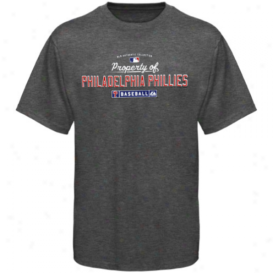Majestic Philadelphia Phillies Youth Charcoal Heather Property Of T-shirt