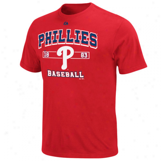 Majestic Philadelphia Phillies Youth Past Time Original T-shirt - Red