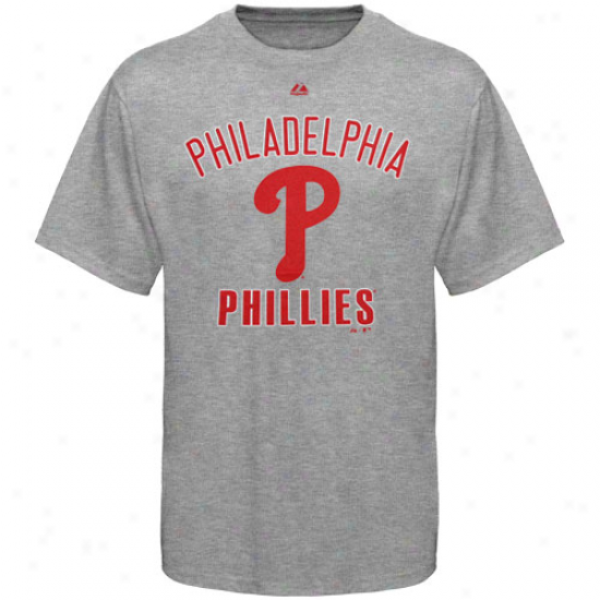 Majestic Philadelphia Phillies Juvenility Performance Fan T-shirt - Ash