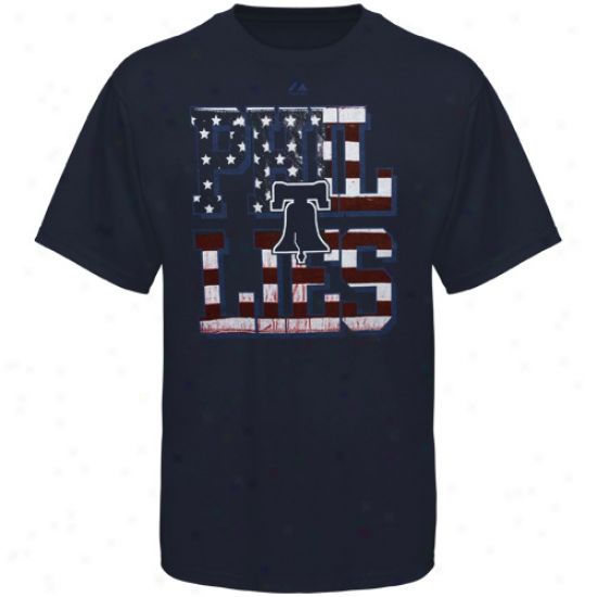 Majestic Philadelphia Phillies Youth Star Spangled T-shirt - Navy Blue