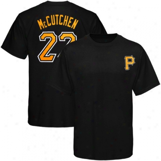 Majestic Pittsburgh Pirates #22 Andrew Mccutchen Youth Black Player T-shirt