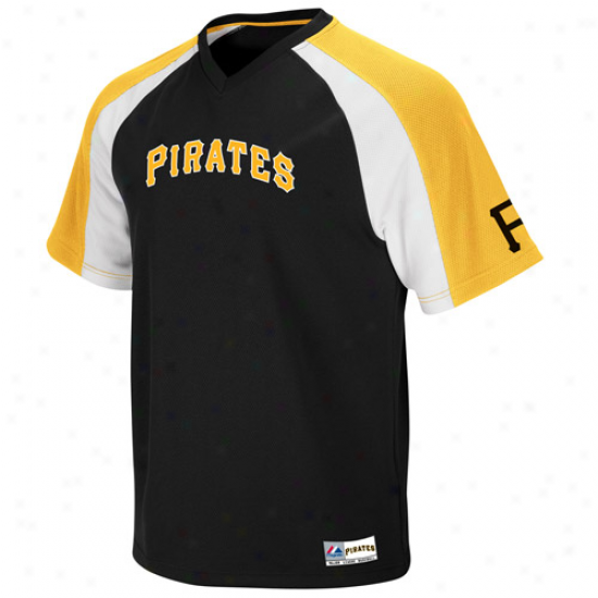 Majestic Pittsburgh Pirates Crusader Pullover Jersey - Black-gold