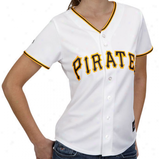 Majestic Pittsburgh Pirates Ladies Autograph copy Jersey - White