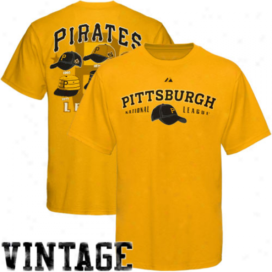 Majestic Pittsburgh Piates Nostalgia T-shirt - Gold