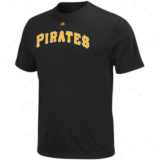 Majestic Pittsburgh Pirates Official Wordmark T-shirt - Black