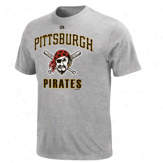 Majestic Pitteburgh Pirates Performance Fan T-shirt - Ash