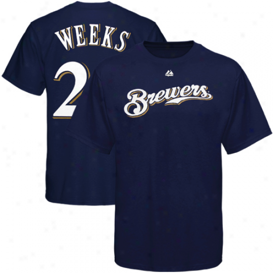 Majestic Rickie Weeks Milwaukee Brewers Youth Name & Number T -shirt - Ships of war Blue