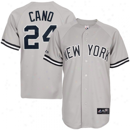 Majestic Robibson Cano New York Yankees #24 Player Replica Jersey - Gray