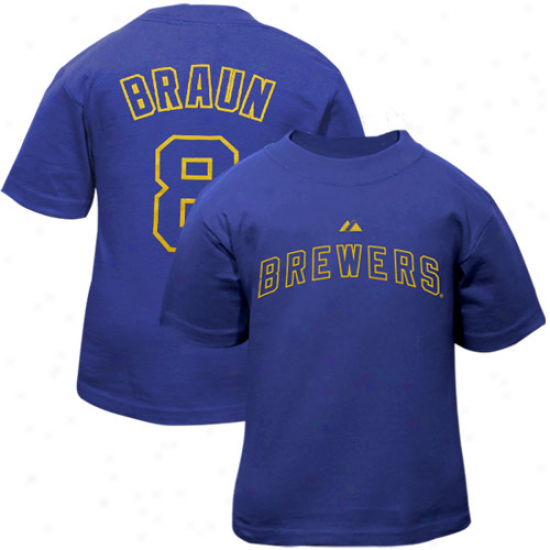 Majestic Ryan Braun Milwaukee Brewers #8 Toddler Player T-shirt - Royal Blue