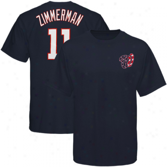 Majestic Ryan Zimmerman Washington Nationals #11 Player T-shirt - Navy Bl8e