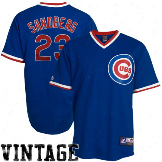 Majestic Ryne Sandberg Chicago Cubs Replica Throwback Jersey - Royal Blue