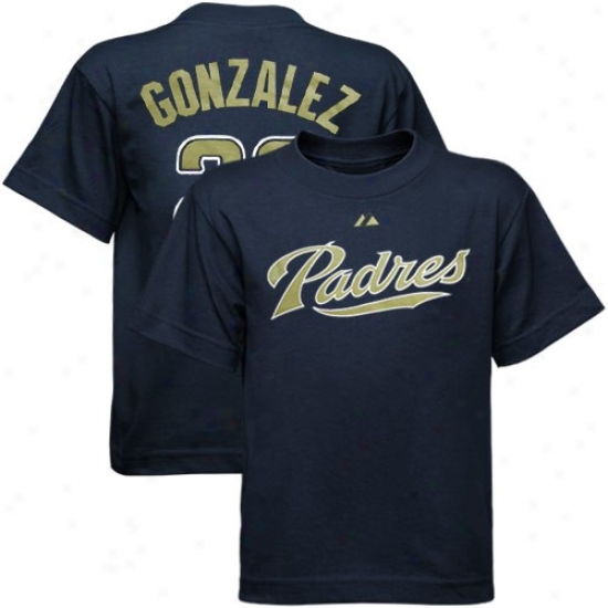 Majestic San Diego Padres #23 Adrian Gonzalez Toddler Navy Blue Player T-shirt