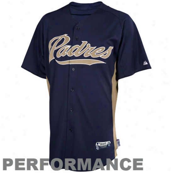 Majestic San Diego Padres Batting Practice Acting Jersey - Navy Blue-gold