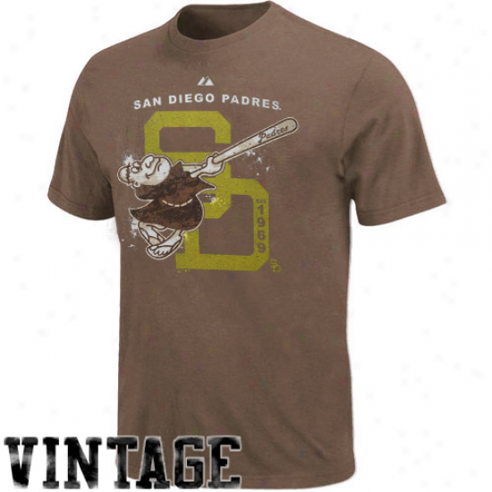 Majestic San Diego Padres Brown Vintage Classic Heathered T-shirt