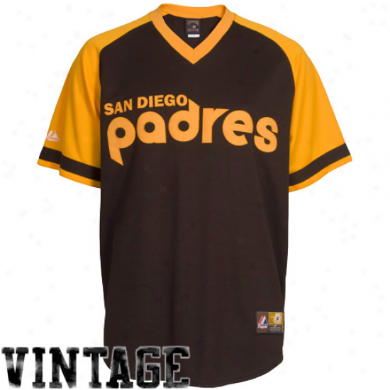 Majestic San Diego Padres Cooperstown Throwback Replica Jersey-brown