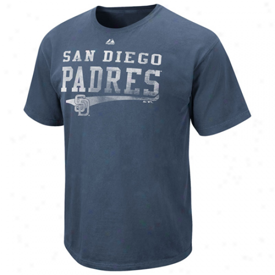 Majestic San Diego Padres Empty Bullpen Pigment Dyed T-shirt - Ships Blue