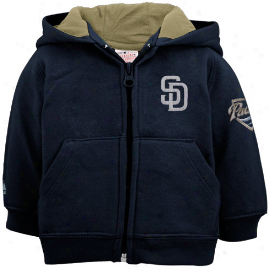 Majestic San Diego Padres Infant Navy Blue Full Zip Hoodie Sweatshirt