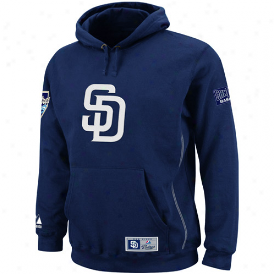 Majestic San Diego Padres Ships Blue Be Proud Pullover Fleece Hoodie Sweatshirt