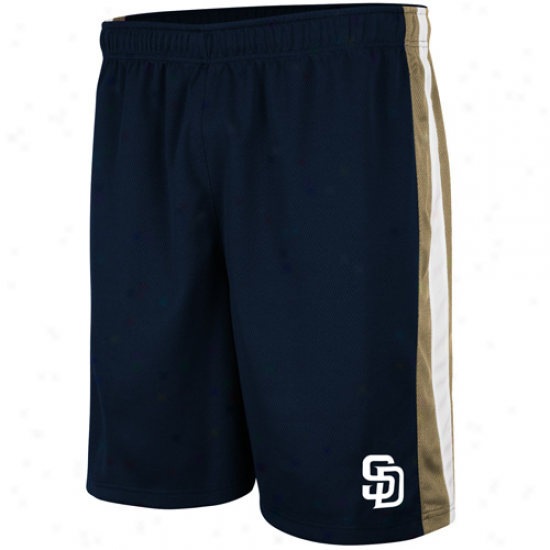 Majestic San Diego Padres Navy Pedantic  Umpire Call Mesh Shorts