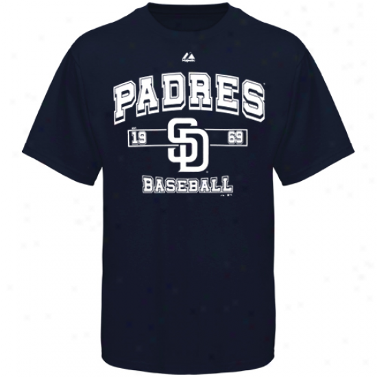 Majestic San Diego Padres Past Time Original T-shirt - Navy Blue