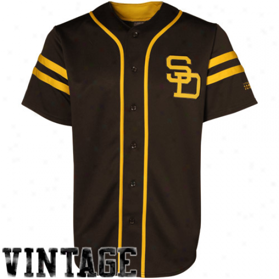 Majestic San Diego Padres Throwback Heatet Jersey - Brown