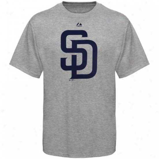 Majestic San Diego Padres Youth Ash Soft Density Official Logo T-shirt