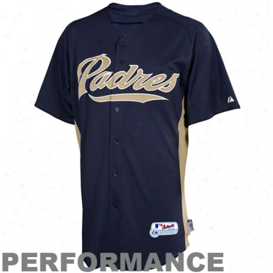 Majestic San Diego Padres Yout Batting Practice Performance Jersey - Navy Blue-gold