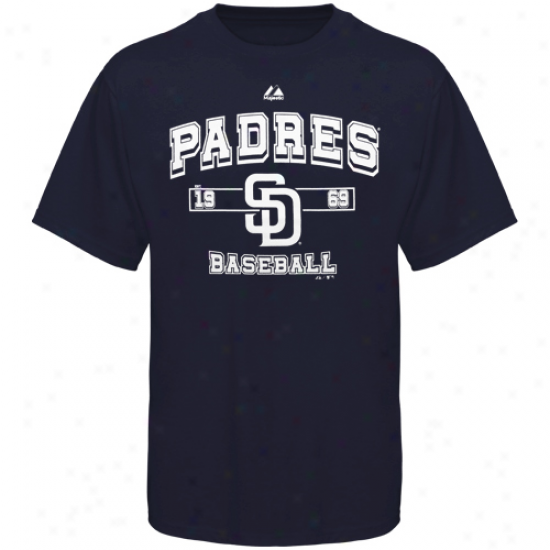 Majestic San Diego Padres Youth Past Time Original T-shirt - Navy Blue