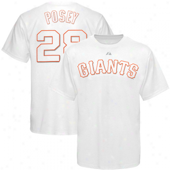 Majestic San Francisco Giants #28 Buster Posey Youth Black Player T-shirt