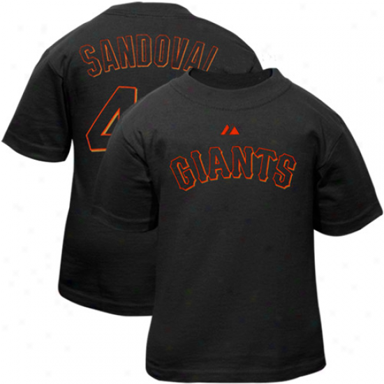 Majestic San Francisco Giants #48 Pablo Sandoval Infant Black Player T-shirt