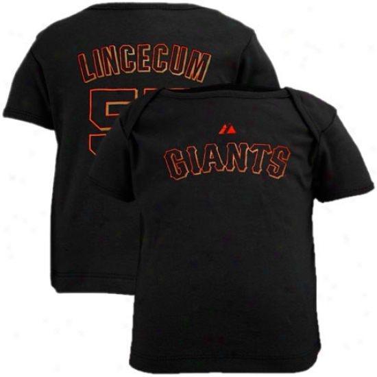 Majestic San Francisco Giants #55 Tim Lincecum Infant Black Player T-shirt