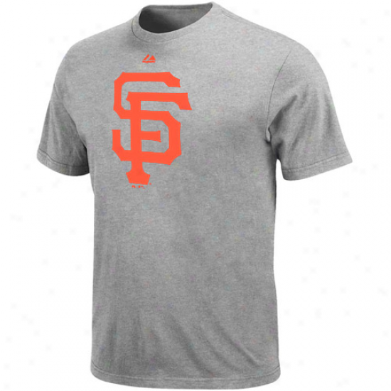 Majestic San Francisco Giants Ash Soft Density Official Logo T-shirt