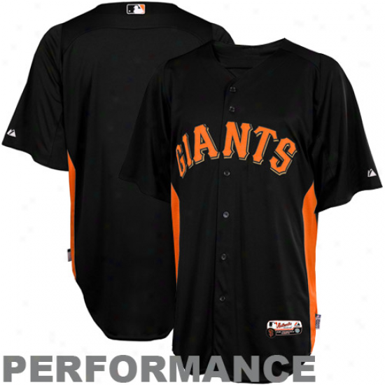 Majestic San Francisco Goants Batting Practice Performance Jersey - Black-orange