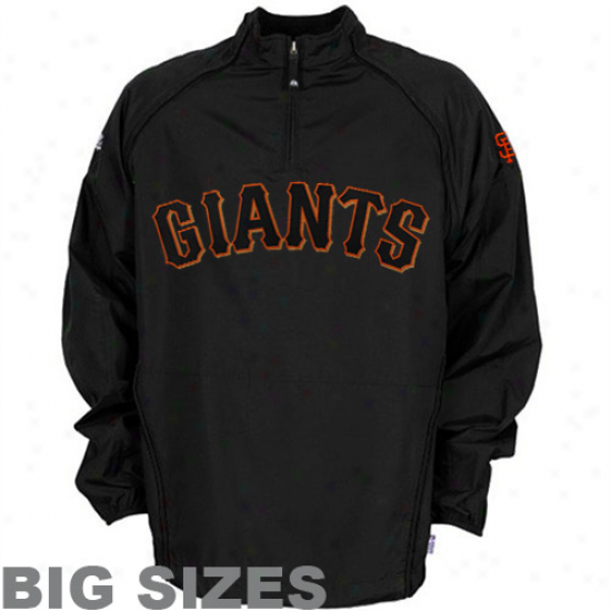 Majestic San Francisco Giants Haughty Sizes Black Cool Base Gamer Quarter Zip Performance Jacket