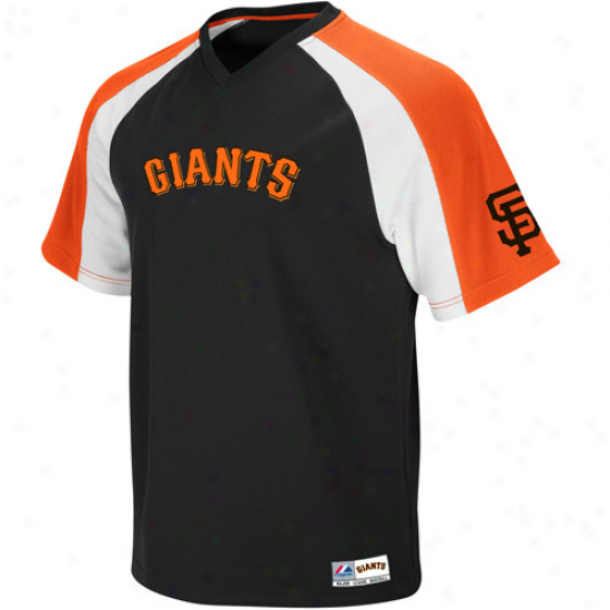 Majestic San Francisco Giants Crusader Pullover Jersey - Black-orange