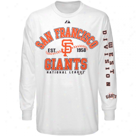 Majestic San Francisco Giants Dial It Up Long Sleeve T-shitr - White