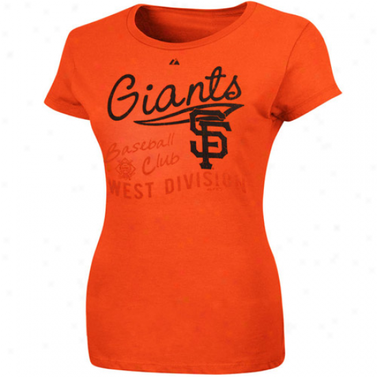 Majestic San Francisco Giants Ladies Firestorm T-shirt - Orange