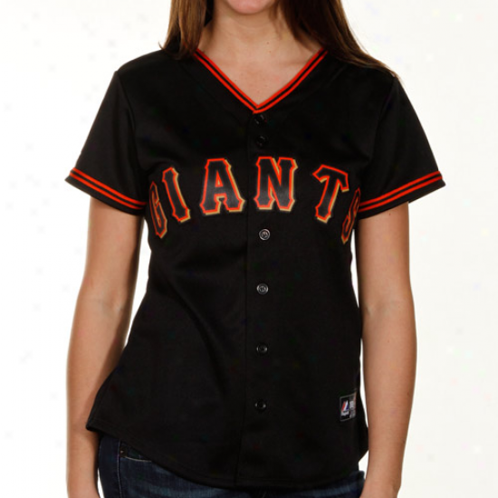 Majestic San Francisco Giants Ladi3s Replica Jersey - Black