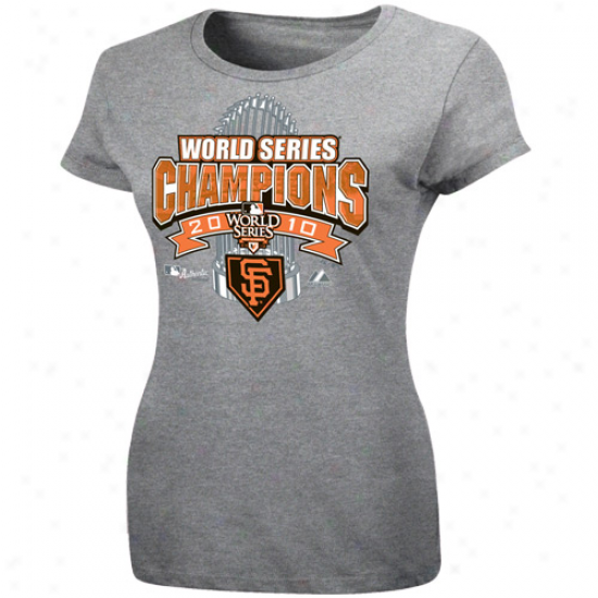 Majestic San Francisco Giants Lsdies Steel 2010 World Succession Champions Official Locker Room T-shirt