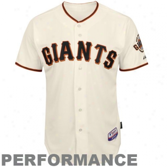 Majestic San Francisco Giants On-field Cool Base Performance Jersey-natural