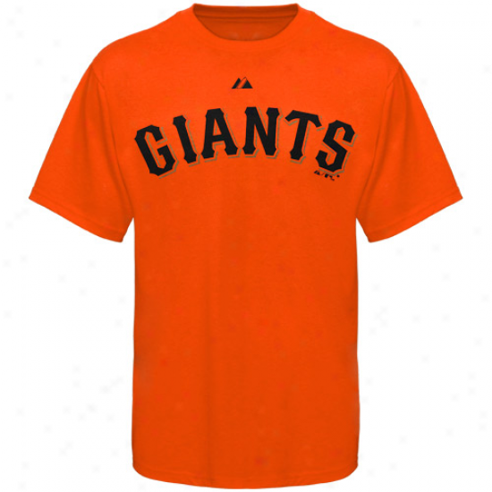 Majestic San Francisco Giants Orange Official Wordmark T-shirt