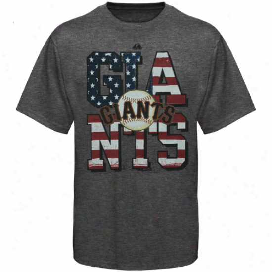 Majestic San Franncisco Giants Star Spangled T-shirt - Charcoal