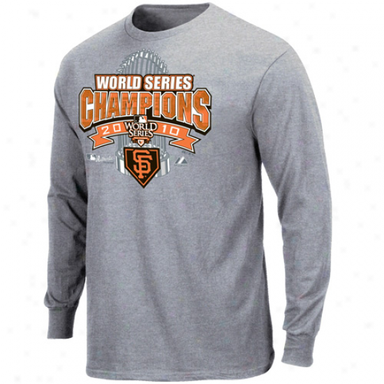 Majestic San Franciisco Giants Steel 2010 World Series Champions Official Locker Room Slow Sleeve T-shirt