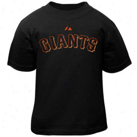 Majestic San Francisco Giants Toddler Wordmark T-shirt - Black