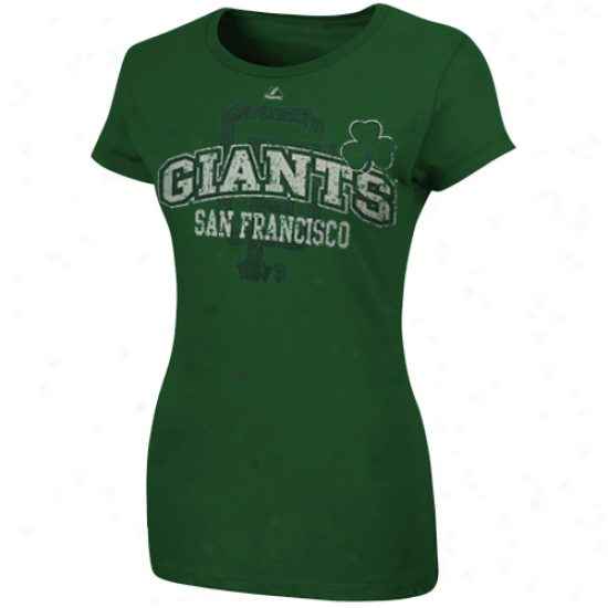 Majestic San Francisco Giants Womens I Delight Green T-shirt - Green